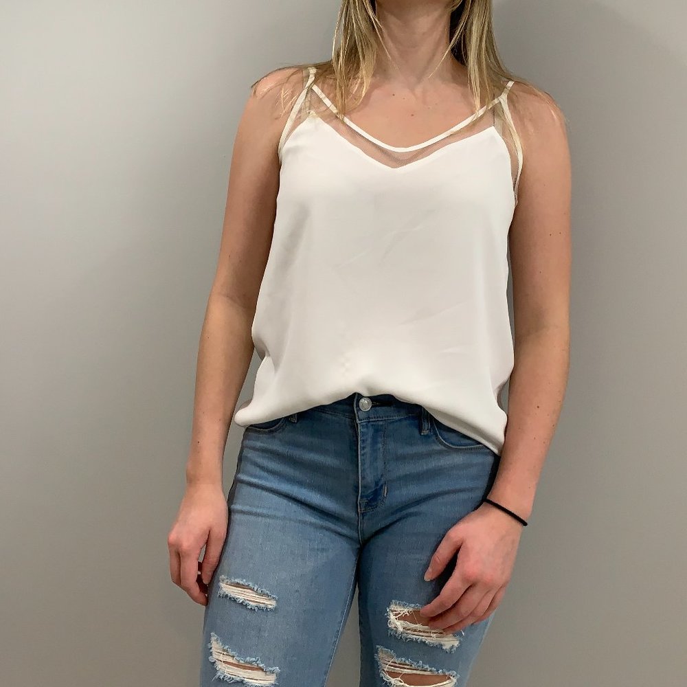 Solemio white tank top